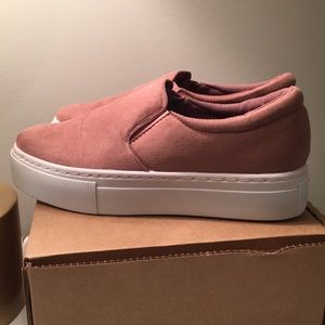 Blush suede sneakers